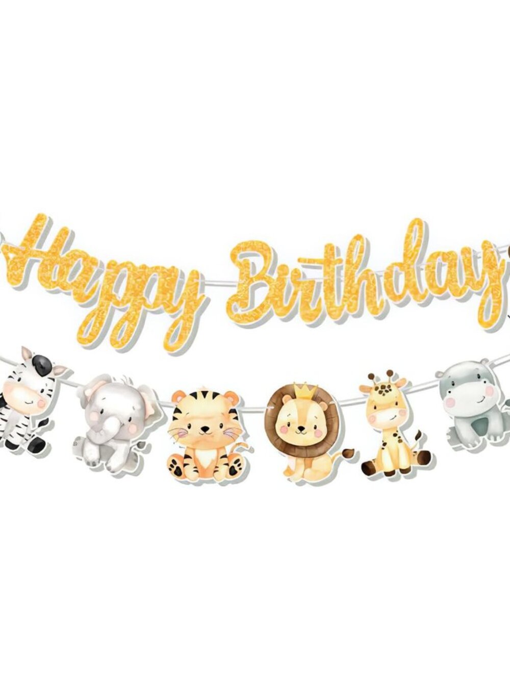 Safari Jungle Wild Animal Happy Birthday Party Banner Decorations